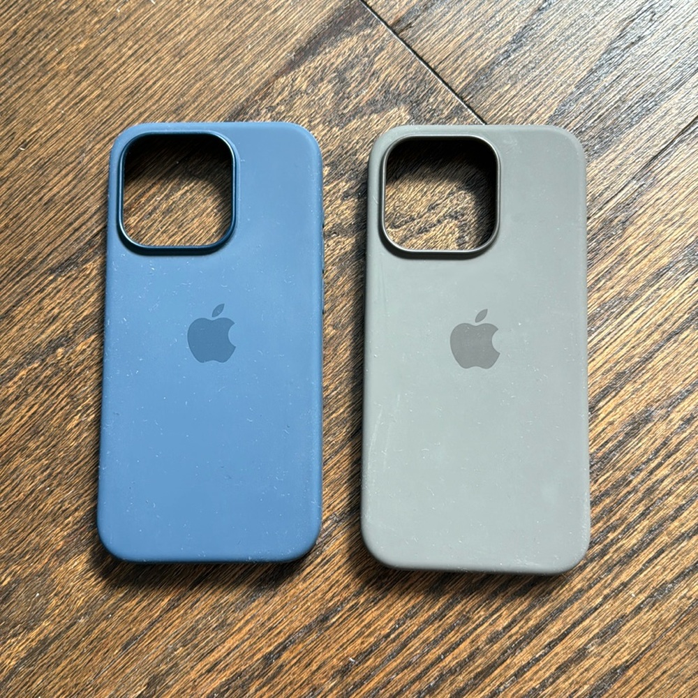 Two iPhone 15 pro apple silicone cases